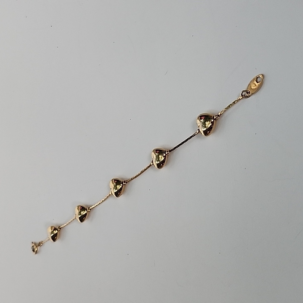 Trifari TM heart bead bracelet 6.5 inches gold-plated #14